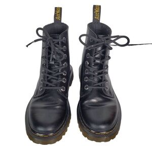 Dr. Martens Luana Women’s Air Wair Black‎ Leather Combat Boots Black 6